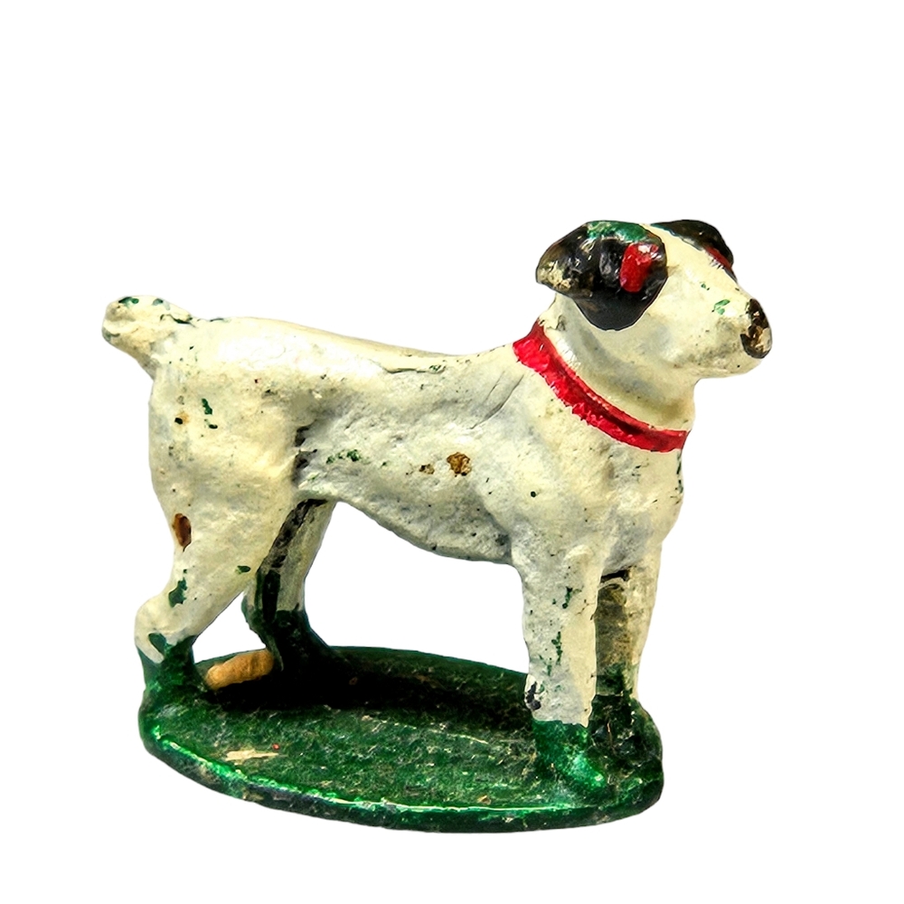 Antique Vintage Jack Russel Terrier Dog Metal Toy Figurine Miniature 1in German